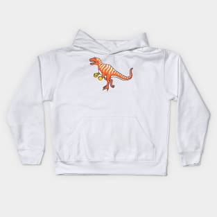 orange dinosaur boxer Kids Hoodie